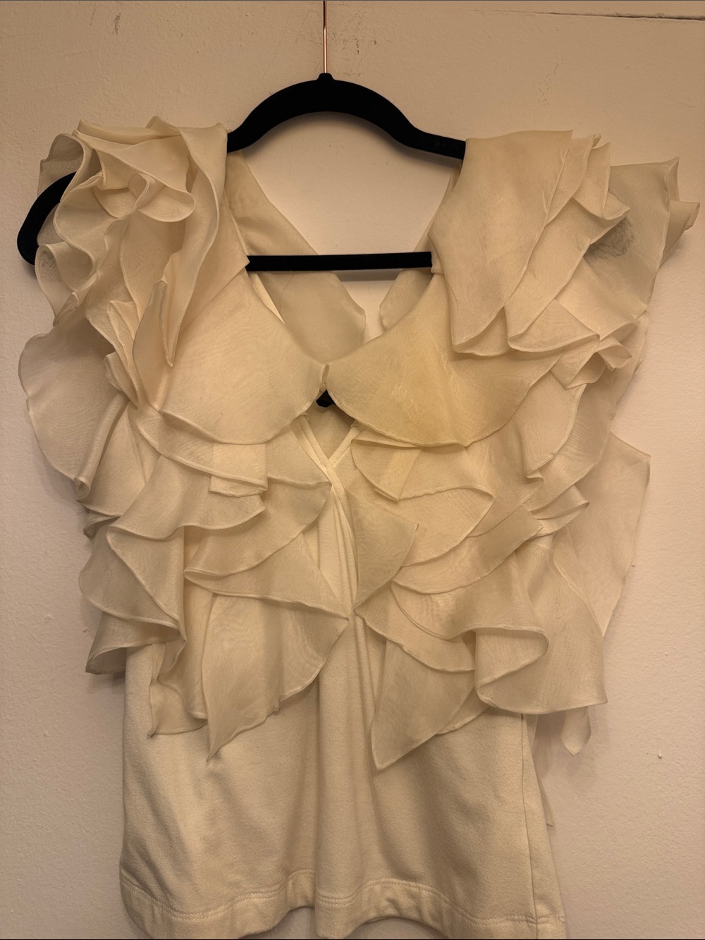 Petersyn Cream Ruffle Sleeve Blouse